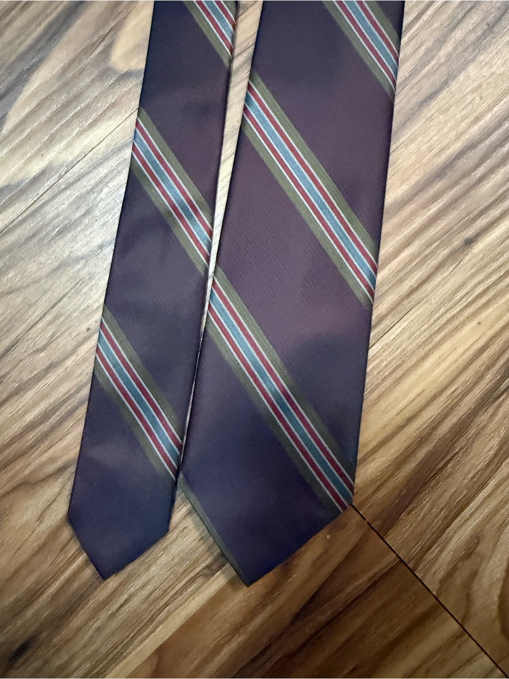 Vintage 1970s Wembley Striped Necktie – Burgundy/Brown Dacron Polyester